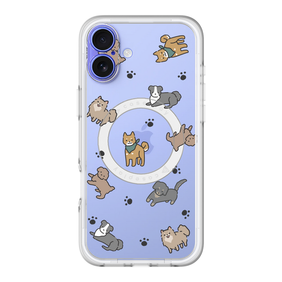 スリムプロテクションプレミアムケース with MagSafe［ オリジナル - CASEPLAYイヌ総柄 - color ］