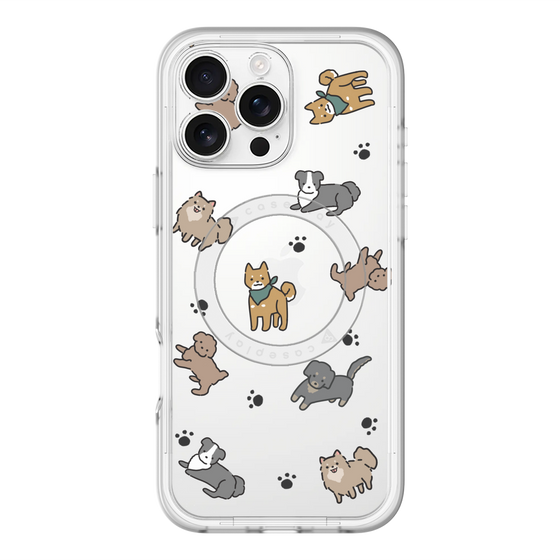 スリムプロテクションプレミアムケース with MagSafe［ オリジナル - CASEPLAYイヌ総柄 - color ］