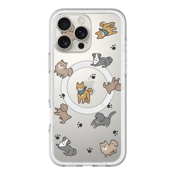 スリムプロテクションプレミアムケース with MagSafe［ オリジナル - CASEPLAYイヌ総柄 - color ］