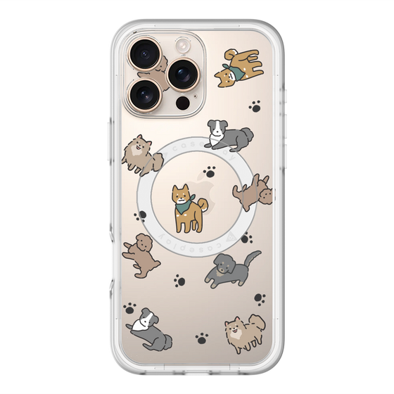 スリムプロテクションプレミアムケース with MagSafe［ オリジナル - CASEPLAYイヌ総柄 - color ］