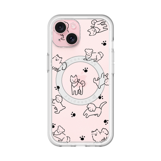 スリムプロテクションプレミアムケース with MagSafe［ オリジナル - CASEPLAYイヌ総柄 - black ］