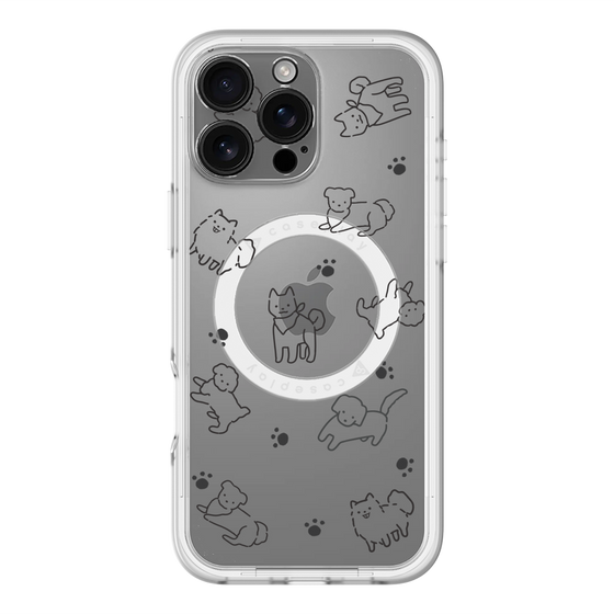 スリムプロテクションプレミアムケース with MagSafe［ オリジナル - CASEPLAYイヌ総柄 - black ］