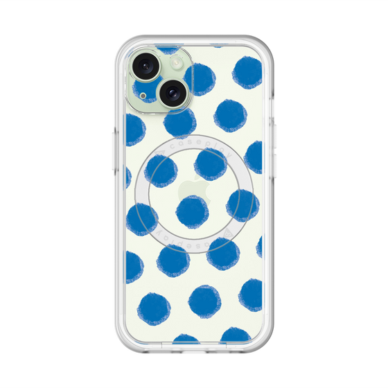スリムプロテクションプレミアムケース with MagSafe［ オリジナル - 推し色水玉 - ブルー ］
