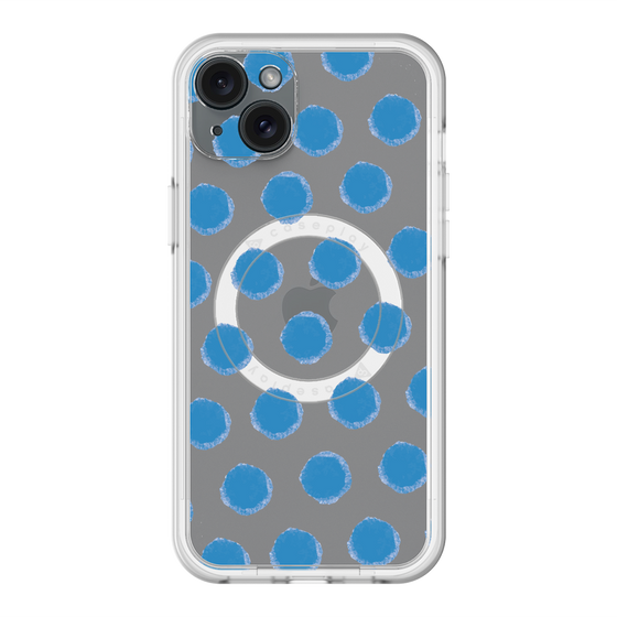 スリムプロテクションプレミアムケース with MagSafe［ オリジナル - 推し色水玉 - ブルー ］