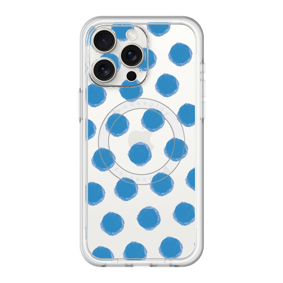 スリムプロテクションプレミアムケース with MagSafe［ オリジナル - 推し色水玉 - ブルー ］