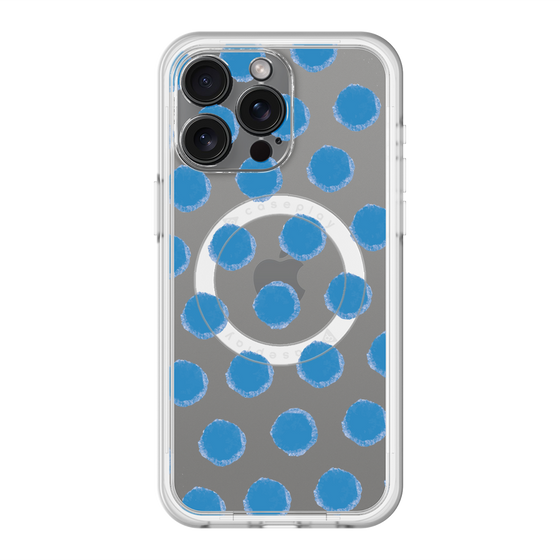 スリムプロテクションプレミアムケース with MagSafe［ オリジナル - 推し色水玉 - ブルー ］