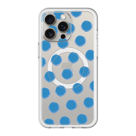 スリムプロテクションプレミアムケース with MagSafe［ オリジナル - 推し色水玉 - ブルー ］