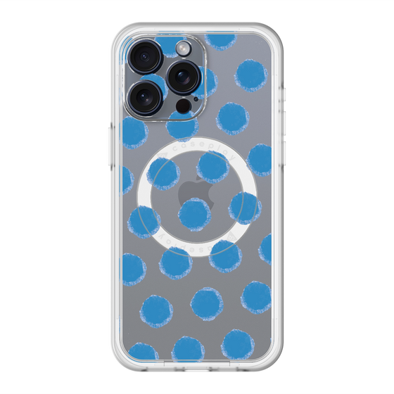 スリムプロテクションプレミアムケース with MagSafe［ オリジナル - 推し色水玉 - ブルー ］
