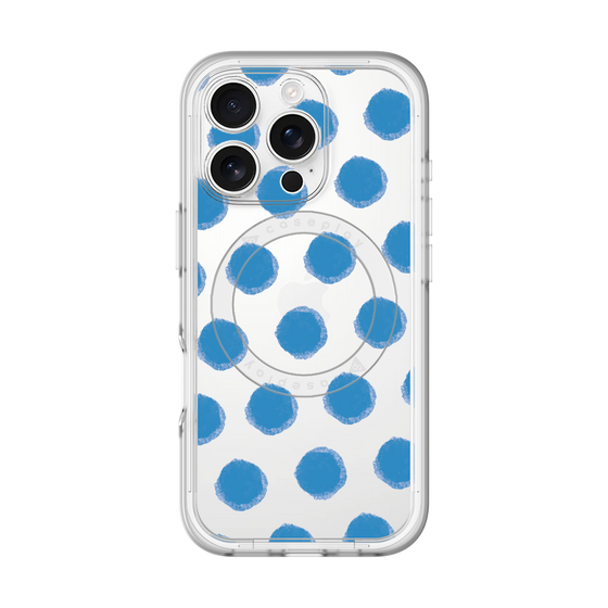 スリムプロテクションプレミアムケース with MagSafe［ オリジナル - 推し色水玉 - ブルー ］