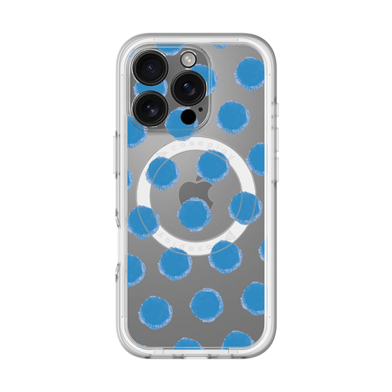 スリムプロテクションプレミアムケース with MagSafe［ オリジナル - 推し色水玉 - ブルー ］