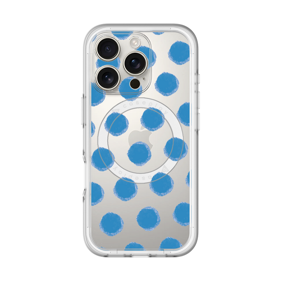 スリムプロテクションプレミアムケース with MagSafe［ オリジナル - 推し色水玉 - ブルー ］