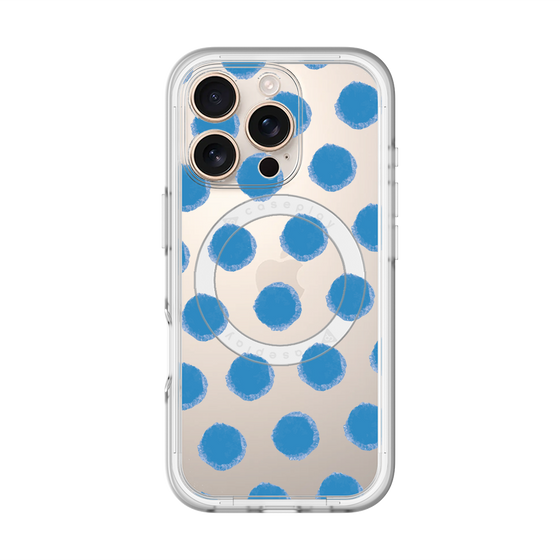 スリムプロテクションプレミアムケース with MagSafe［ オリジナル - 推し色水玉 - ブルー ］