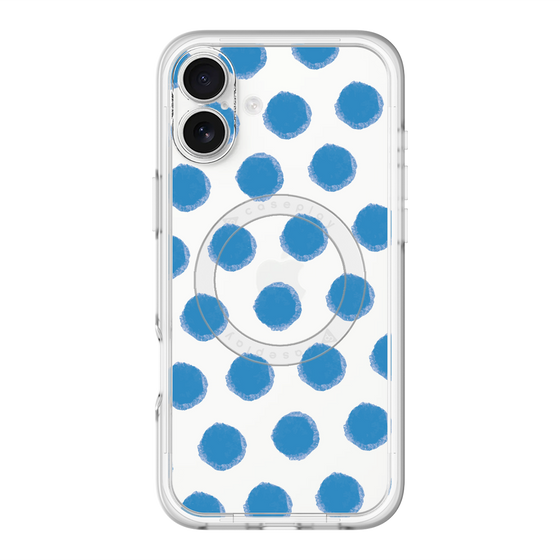 スリムプロテクションプレミアムケース with MagSafe［ オリジナル - 推し色水玉 - ブルー ］