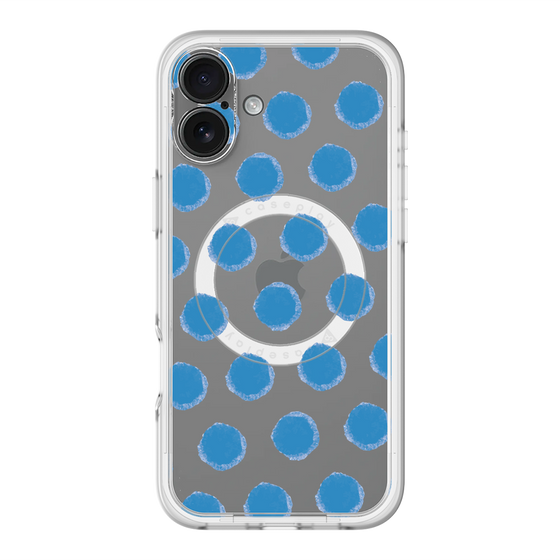 スリムプロテクションプレミアムケース with MagSafe［ オリジナル - 推し色水玉 - ブルー ］