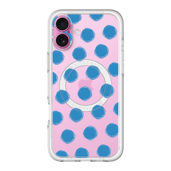 スリムプロテクションプレミアムケース with MagSafe［ オリジナル - 推し色水玉 - ブルー ］