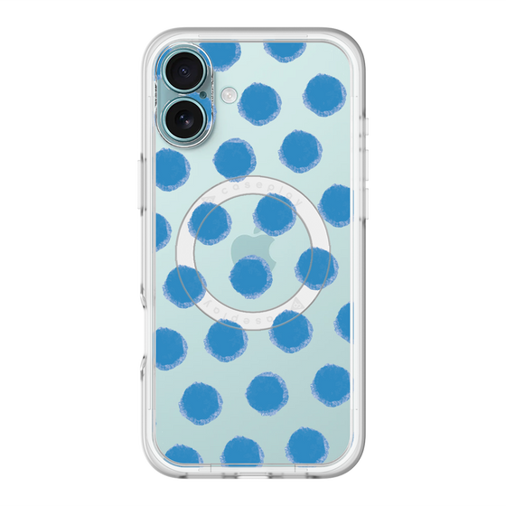 スリムプロテクションプレミアムケース with MagSafe［ オリジナル - 推し色水玉 - ブルー ］