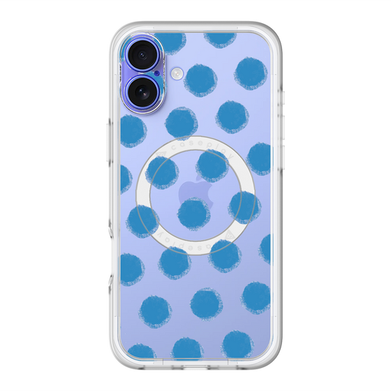 スリムプロテクションプレミアムケース with MagSafe［ オリジナル - 推し色水玉 - ブルー ］