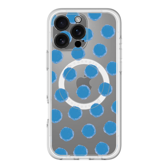 スリムプロテクションプレミアムケース with MagSafe［ オリジナル - 推し色水玉 - ブルー ］