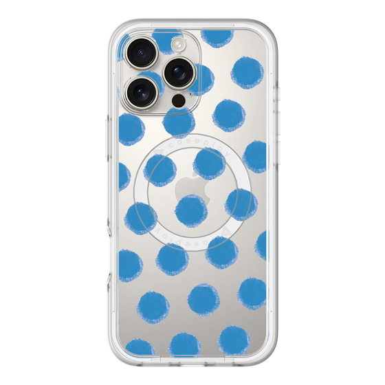 スリムプロテクションプレミアムケース with MagSafe［ オリジナル - 推し色水玉 - ブルー ］