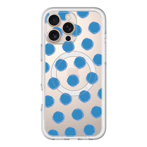 スリムプロテクションプレミアムケース with MagSafe［ オリジナル - 推し色水玉 - ブルー ］