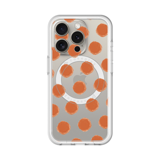 スリムプロテクションプレミアムケース with MagSafe［ オリジナル - 推し色水玉 - レッド ］