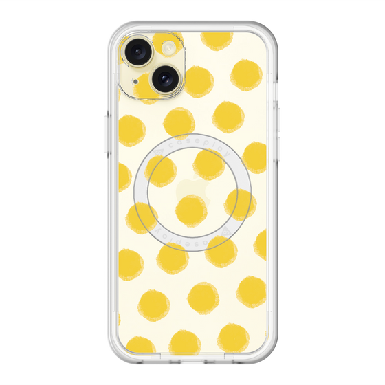 スリムプロテクションプレミアムケース with MagSafe［ オリジナル - 推し色水玉 - イエロー ］
