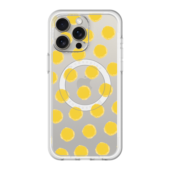 スリムプロテクションプレミアムケース with MagSafe［ オリジナル - 推し色水玉 - イエロー ］