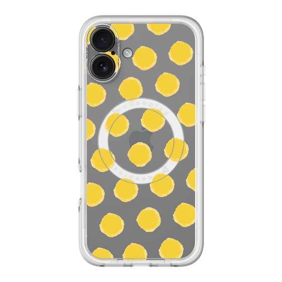 スリムプロテクションプレミアムケース with MagSafe［ オリジナル - 推し色水玉 - イエロー ］