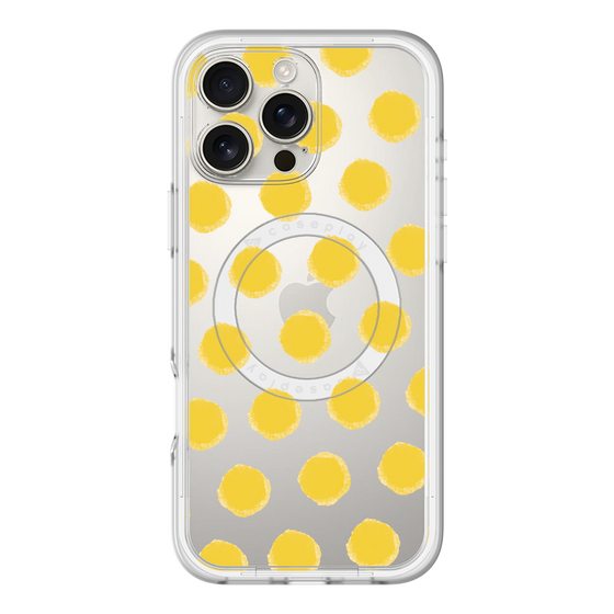 スリムプロテクションプレミアムケース with MagSafe［ オリジナル - 推し色水玉 - イエロー ］
