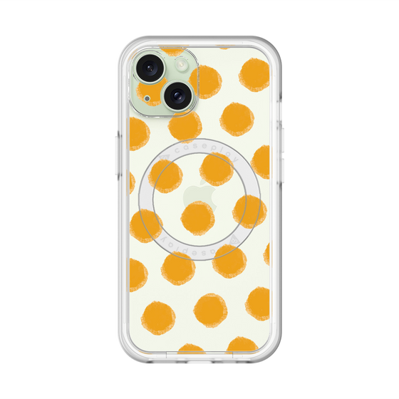 スリムプロテクションプレミアムケース with MagSafe［ オリジナル - 推し色水玉 - オレンジ ］