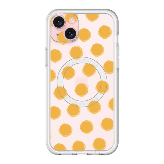 スリムプロテクションプレミアムケース with MagSafe［ オリジナル - 推し色水玉 - オレンジ ］