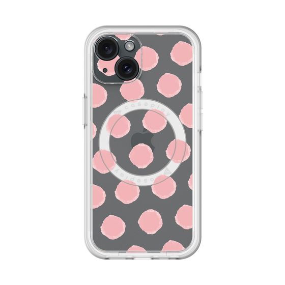 スリムプロテクションプレミアムケース with MagSafe［ オリジナル - 推し色水玉 - ピンク ］