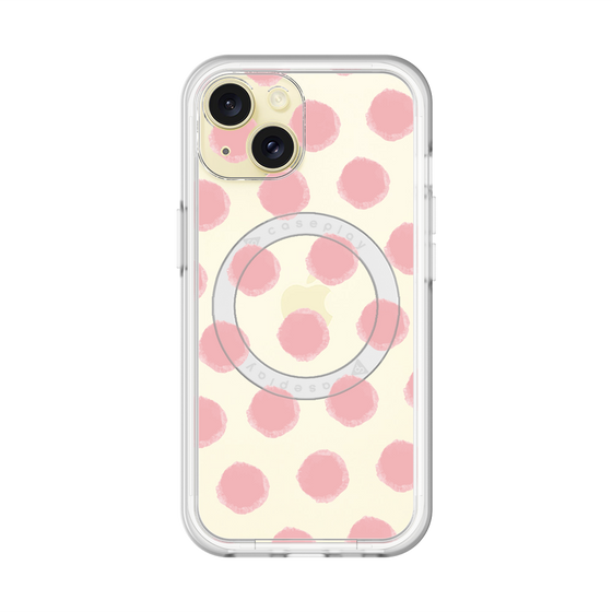 スリムプロテクションプレミアムケース with MagSafe［ オリジナル - 推し色水玉 - ピンク ］