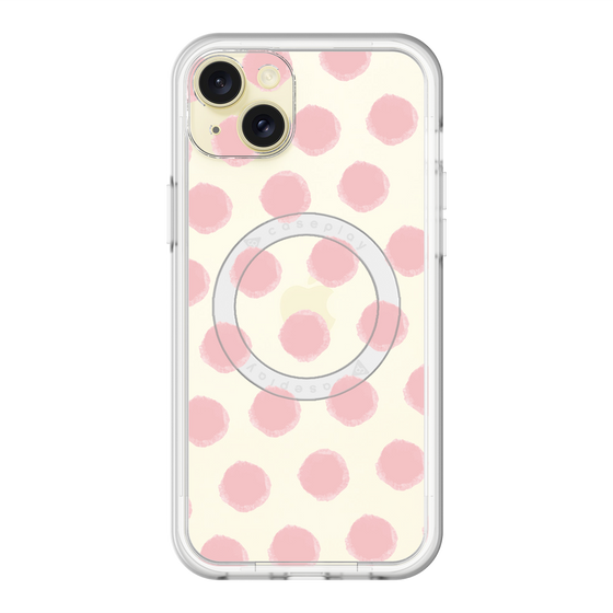 スリムプロテクションプレミアムケース with MagSafe［ オリジナル - 推し色水玉 - ピンク ］