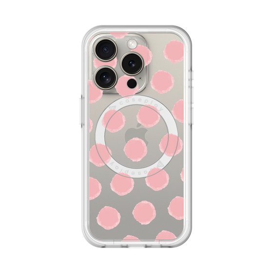 スリムプロテクションプレミアムケース with MagSafe［ オリジナル - 推し色水玉 - ピンク ］
