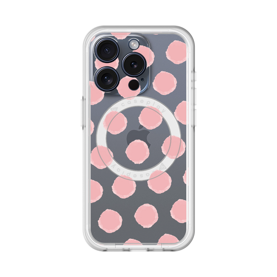 スリムプロテクションプレミアムケース with MagSafe［ オリジナル - 推し色水玉 - ピンク ］