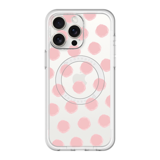 スリムプロテクションプレミアムケース with MagSafe［ オリジナル - 推し色水玉 - ピンク ］