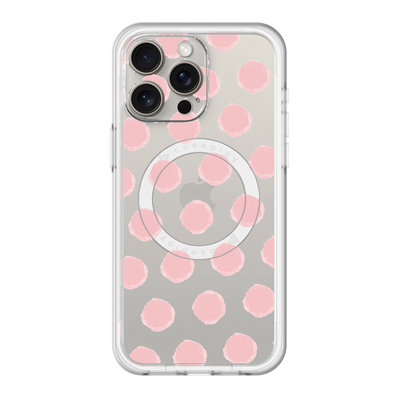 スリムプロテクションプレミアムケース with MagSafe［ オリジナル - 推し色水玉 - ピンク ］