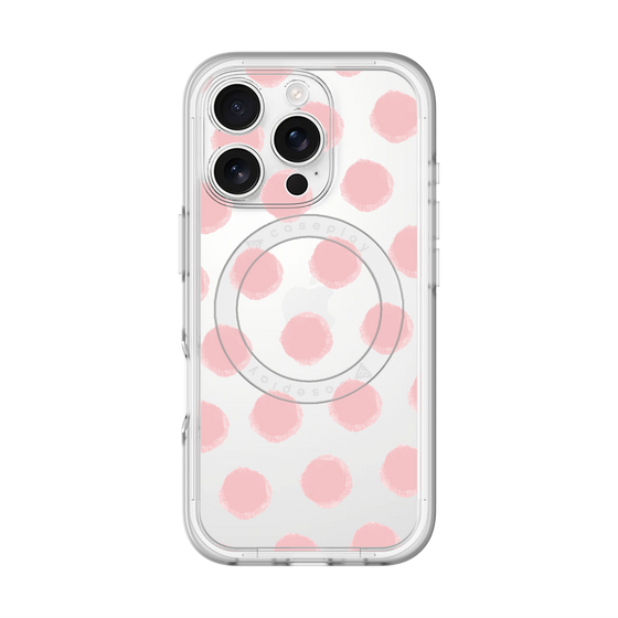 スリムプロテクションプレミアムケース with MagSafe［ オリジナル - 推し色水玉 - ピンク ］