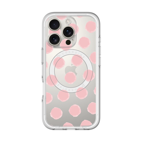 スリムプロテクションプレミアムケース with MagSafe［ オリジナル - 推し色水玉 - ピンク ］