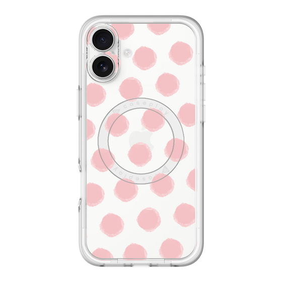 スリムプロテクションプレミアムケース with MagSafe［ オリジナル - 推し色水玉 - ピンク ］