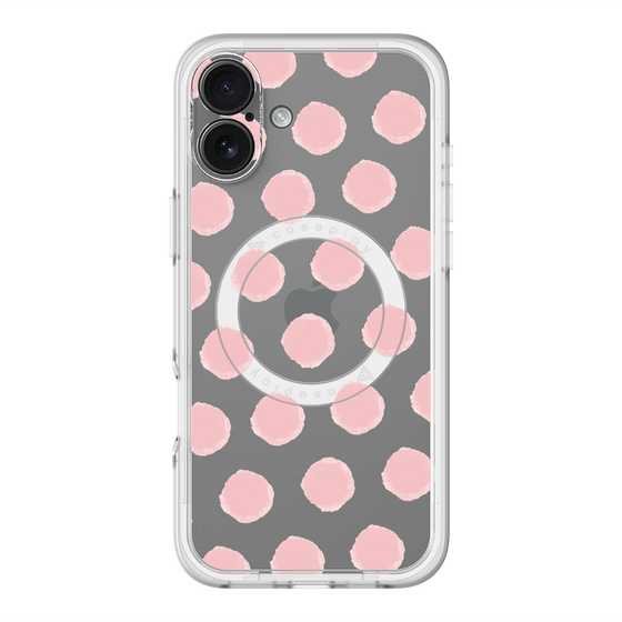 スリムプロテクションプレミアムケース with MagSafe［ オリジナル - 推し色水玉 - ピンク ］
