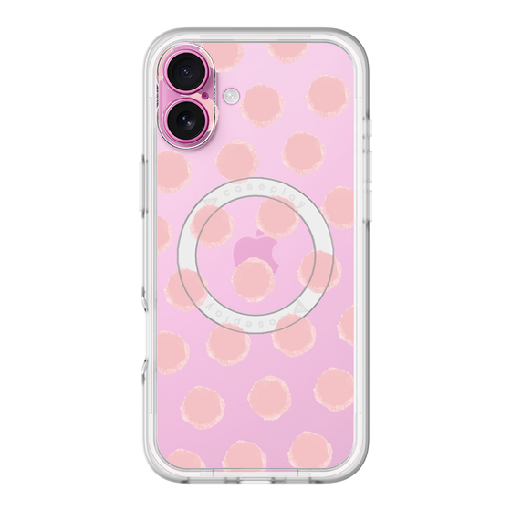 スリムプロテクションプレミアムケース with MagSafe［ オリジナル - 推し色水玉 - ピンク ］