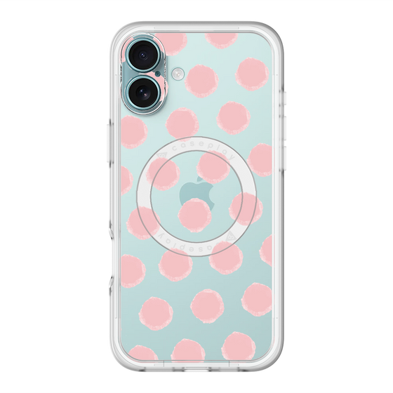 スリムプロテクションプレミアムケース with MagSafe［ オリジナル - 推し色水玉 - ピンク ］