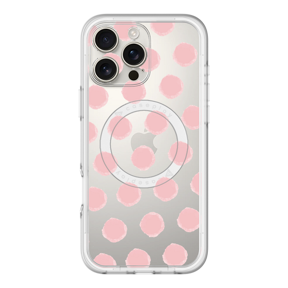 スリムプロテクションプレミアムケース with MagSafe［ オリジナル - 推し色水玉 - ピンク ］