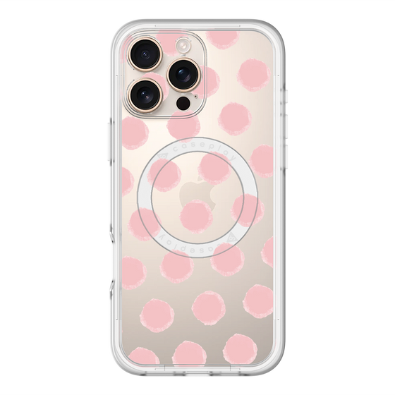 スリムプロテクションプレミアムケース with MagSafe［ オリジナル - 推し色水玉 - ピンク ］