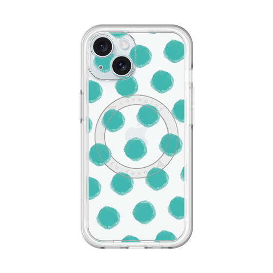 スリムプロテクションプレミアムケース with MagSafe［ オリジナル - 推し色水玉 - グリーン ］