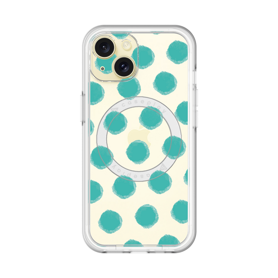 スリムプロテクションプレミアムケース with MagSafe［ オリジナル - 推し色水玉 - グリーン ］