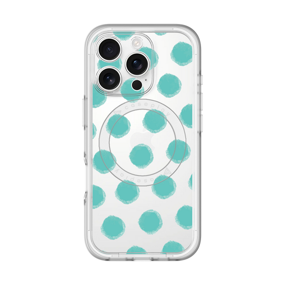 スリムプロテクションプレミアムケース with MagSafe［ オリジナル - 推し色水玉 - グリーン ］