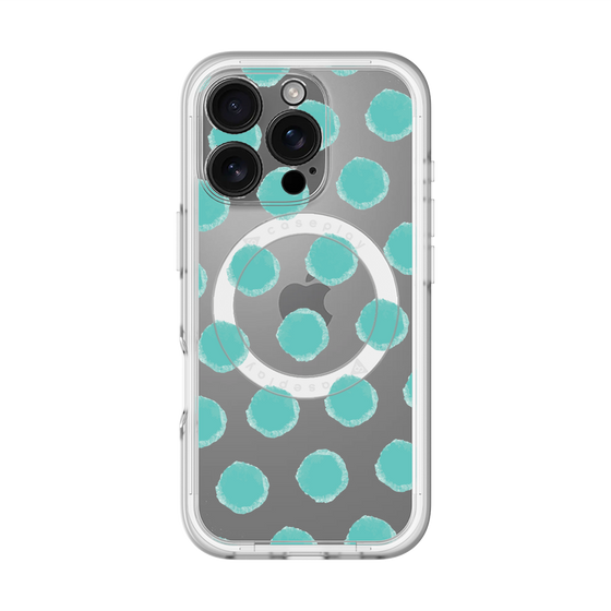 スリムプロテクションプレミアムケース with MagSafe［ オリジナル - 推し色水玉 - グリーン ］